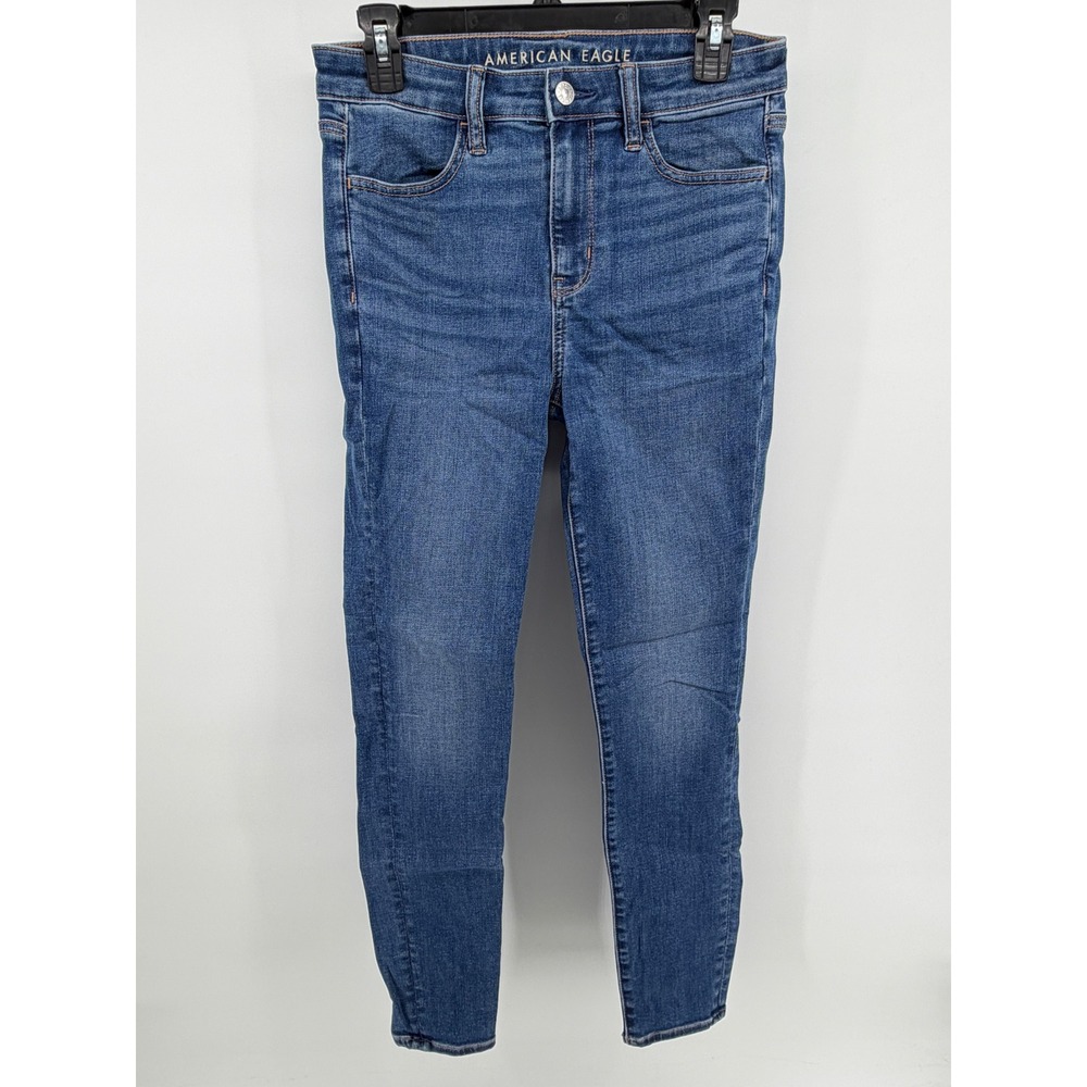 American Eagle High Rise Jegging Next Level Stretch Blue Denim Jeans Size 8 Reg
